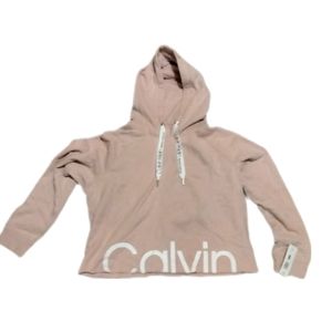NEW Calvin Klein Performance Woman's Cropped Top Logo Hoodie